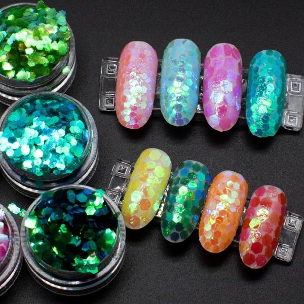 Chunky PET Christmas Decorations Custom Glitter Mix Hexagonal Eye Sequin Pigment