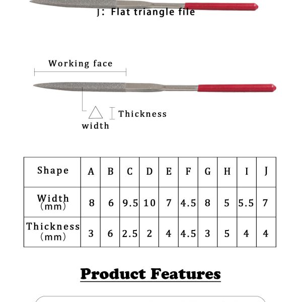 Electroplated Metal File Set For Metal Glass Stone Rough Carving