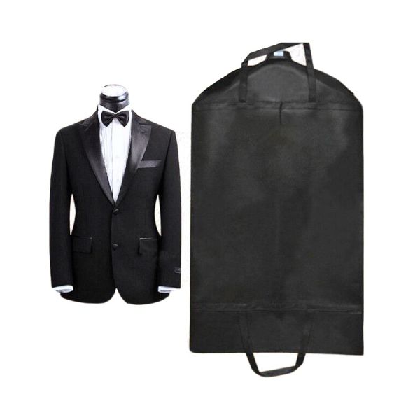 Dustproof Zippered Garment Bags Hanger Coat Cover For Storage Black Color