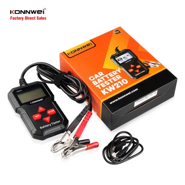 Тестера автомобильного аккумулятора 12V KONNWEI KW210 анализатор 100 батареи автоматического умного автоматический к данным по печати подъема 2000CCA через ПК