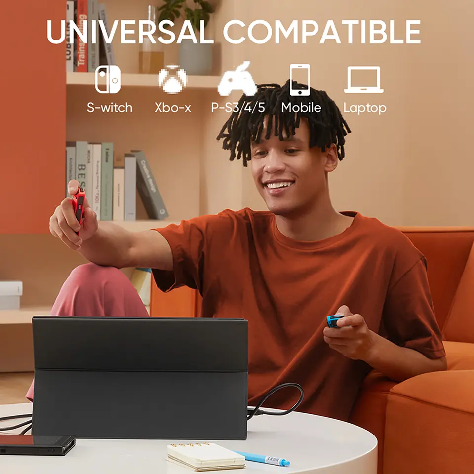 Double IPS 15.6inch Portable Monitor USB Powered LCD Screen 1920x1080