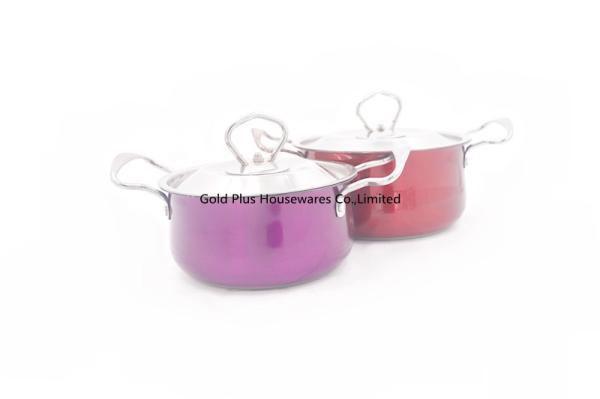 10cm Aluminum Stock Pot With Steel Lid Double Handle