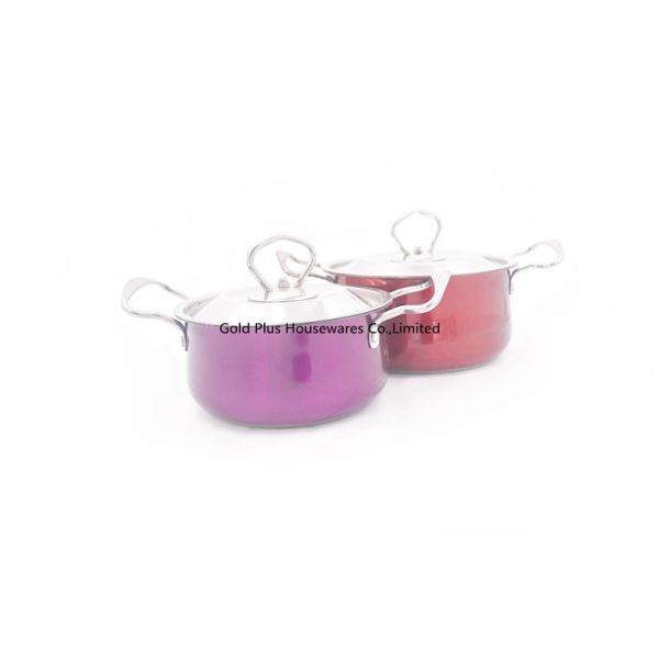 10cm Aluminum Stock Pot With Steel Lid Double Handle