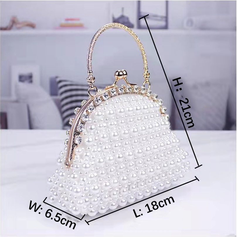 Blue Pearl Hand Bags Hand Weaving With Iron Twist For Women'S 18cm length