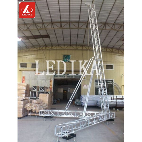 Single DJ Speaker Truss / Speaker Stands 12M Height Aluminum Spigot Truss