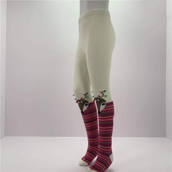 70% Combed Cotton 28% Polyester 2% Spandex Custom Printing Girls Cute Tights for Children