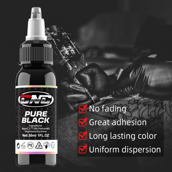 Easy Coloring 30ML Darkest Black Tattoo Ink REACH Certified