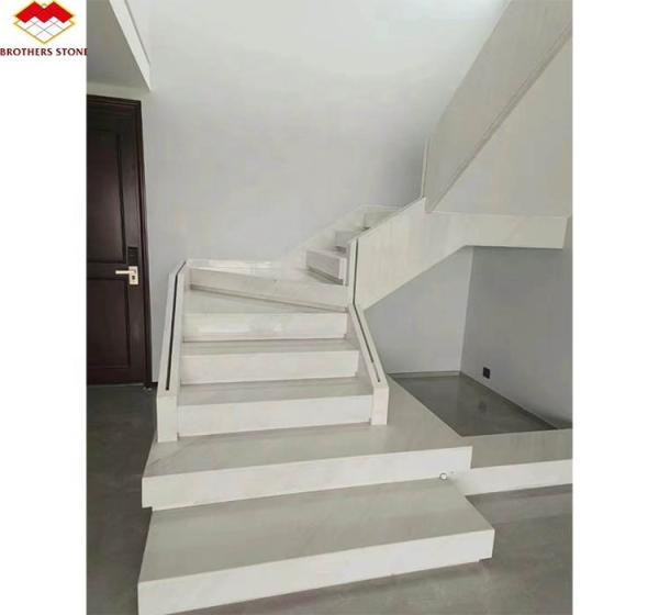 Indoor Villa Modern Natural Stone Stairs Design for Polished Straight Steps