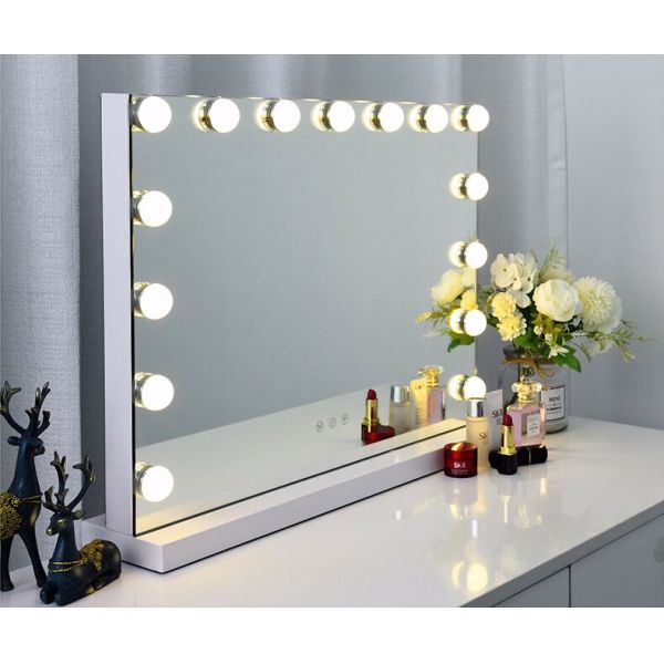 Compact Led Hollywood 10x Vanity Mirror Plexiglass Material