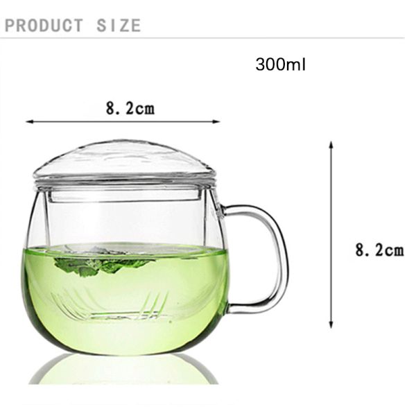 Кружка чая БПА дунутая свободной рукой более крутая, чашка перемещения Инфузер чая тонкой стены стеклянная