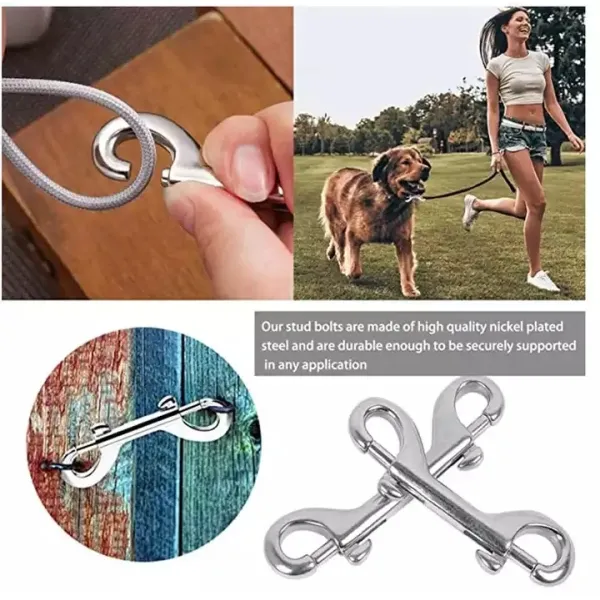 Болт конца нержавеющей стали 304 двойной закрепляет крюк 100mm сверхмощный щелчковый для цепи любимца
