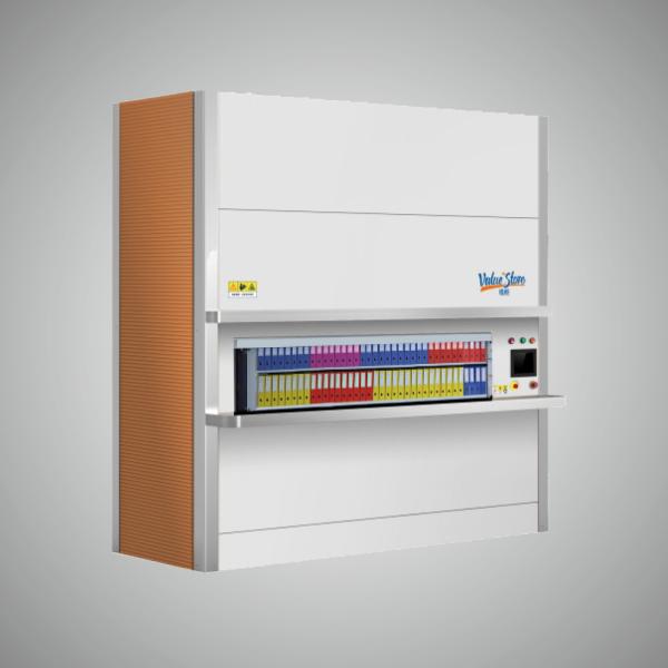 Sistema de armazenamento de módulos de elevação vertical de alta densidade de rotação