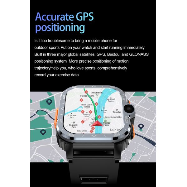 4G Smart Watch with 2.03inch Screen 800mAh Battery IP67 Waterproof