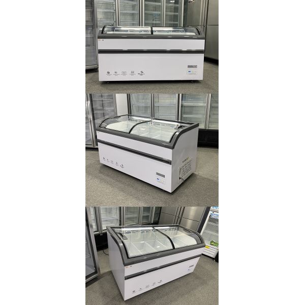 Energy Efficiency Glass Top Display Freezer Horizontal Island Refrigerator
