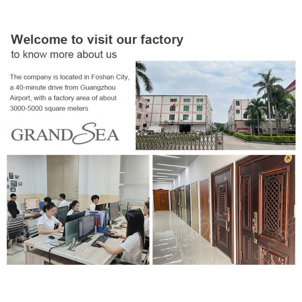 GRANDSEA Modern Pure White Color Warm Cream Style House Main Front High Security Stainless Steel Entry Door