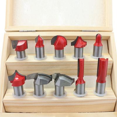 10 Piece Carbide Tipped Router 12mm Trimming End Mill 6 Flute Cnc Router Bits For Wood