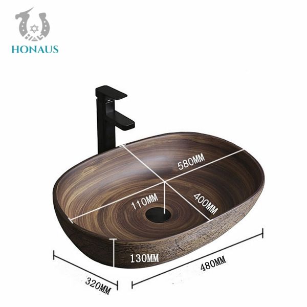 Household Commercial Bathroom Countertop Basin Art Design 580*400*130mm