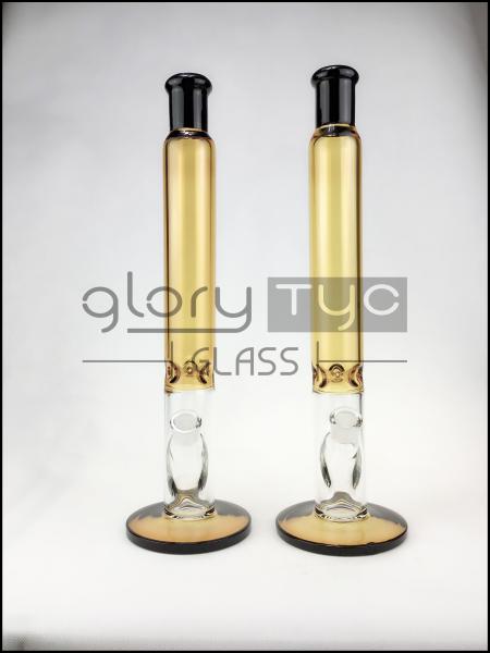 Tubulação de água de fumo transversal de vidro de 16 polegadas com as tubulações de água Inline do cachimbo de água da cafeteira