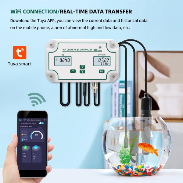 Digital pH Meter with 0-19000us/cm EC Range 0.00-14.00pH Range and 0°-50℃ Temperature Range for Accurate Water Quality Testing
