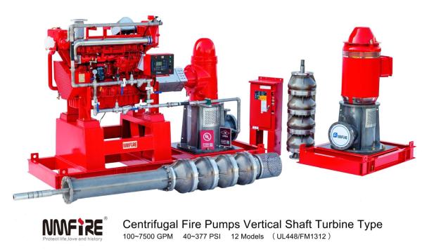 60HZ Electric Motor Driven Vertical Turbine Fire Pump 400GPM 227PSI
