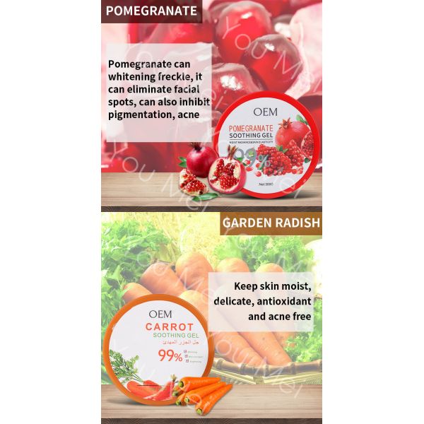 99% de cuidado de la piel orgánico Serum de Aloe Gel de masaje Hidratante Protector solar Blanqueador calmante