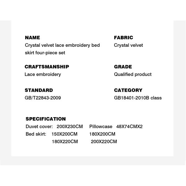 Set de ropa de cama de bodas de cuatro piezas con cuidado fácil