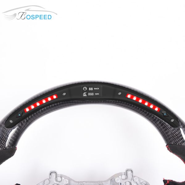 RAV4 Toyota LED Real Carbon Fiber Steering Wheel Custom Black Red 350mm