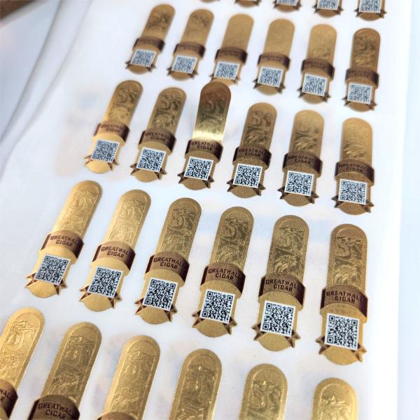 Etiquetas de cigarrillos en relieve de bebidas Impresoras resistentes al agua pegatinas de papel de oro personalizadas