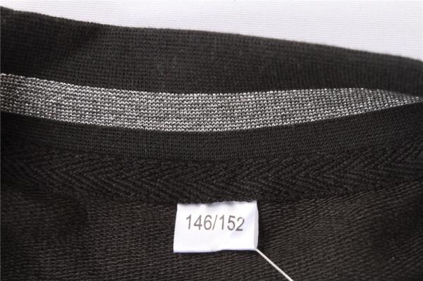 Black Grey Kids Terry Bomber Jacket 65% Polyester 35% Cotton