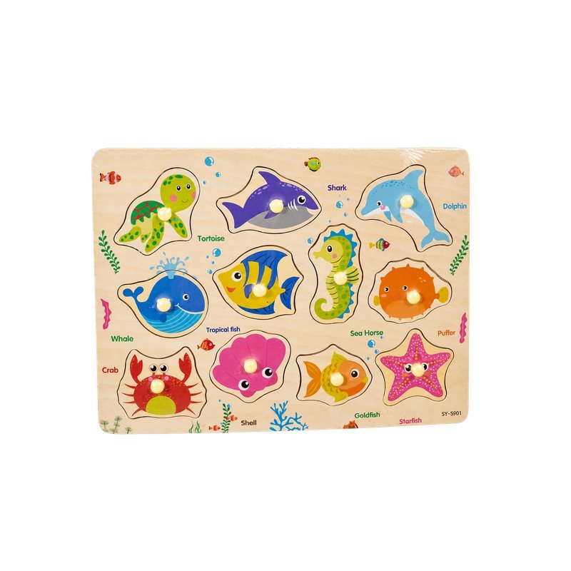 Ocean Animal Wooden Peg Puzzle