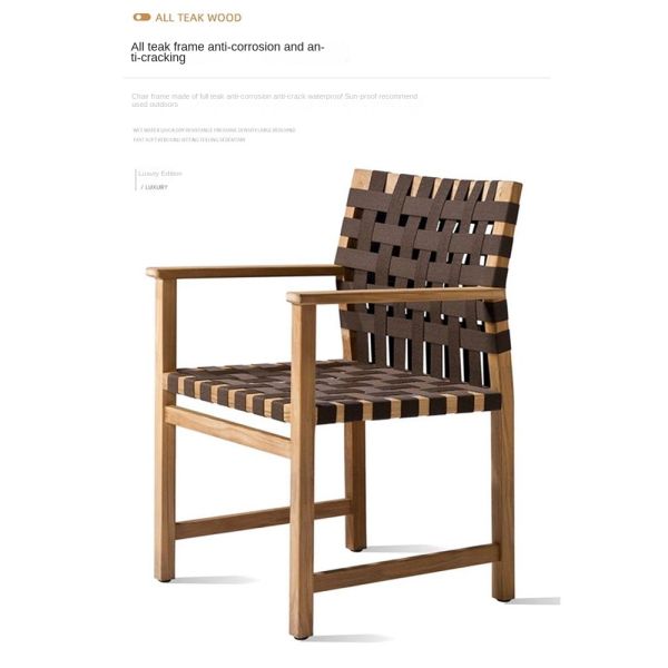 Pastoral Garden Teak Wood Patio Furniture Sets Sun Proof