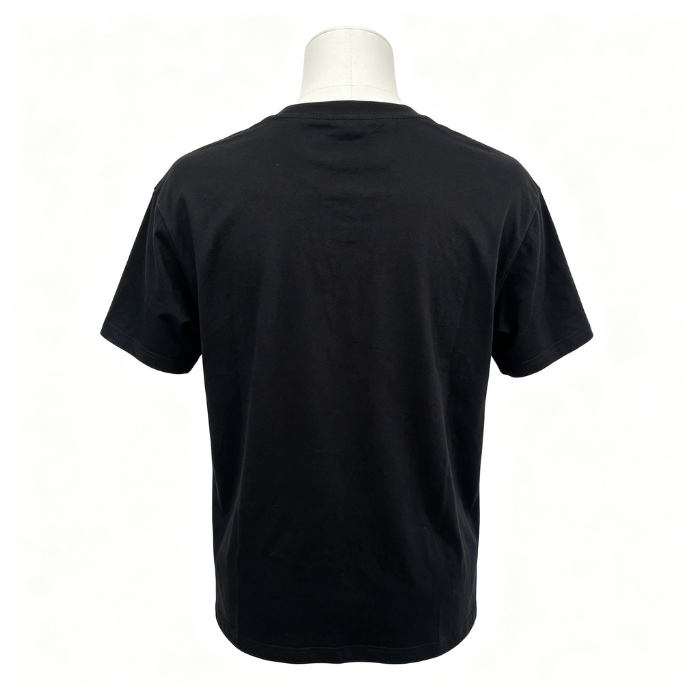 Cross Skull Vintage Print Black Tee, Heavy Cotton Loose Crew Neck Men’s Street Graphic T-Shirt