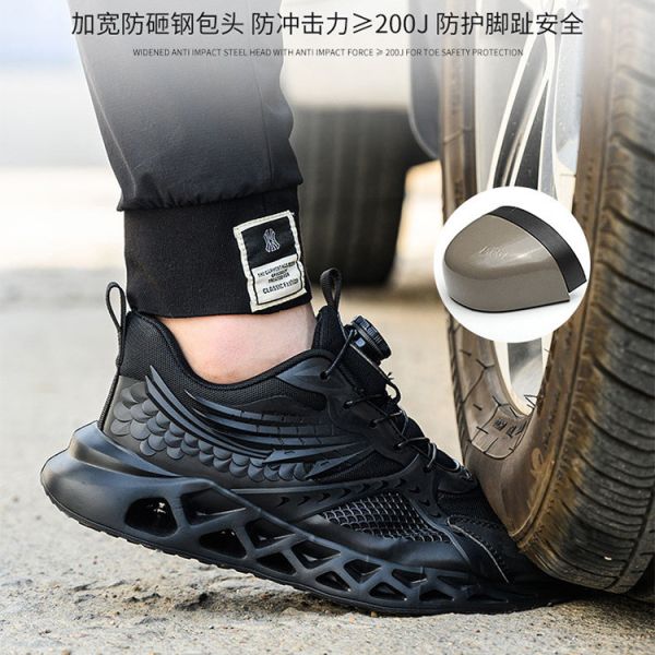 TPU+Microfiber+Flying Knit Industrial Safety Shoes with EVA Sole and Kevlar Mid Sole