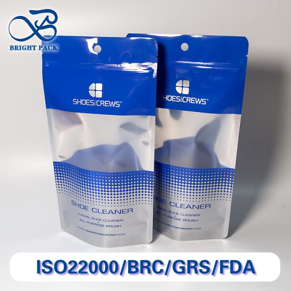 Portable Stand Up Bags With Transparent Windows For Shoe Cleaner Packaging Featuring Versatile Functionality For Multi-Scene Use.
