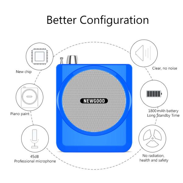 UHF 2.4Ghz wireless microphone handheld headset 2 in 1 portable pa megaphone for teachers teaching yoga NEWGOOD factory