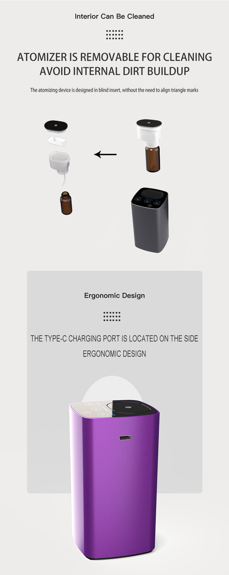 Battery Powered Wireless USB Travel Portable Home Essentials air Fresher Pure Car Essential Oil Waterless Diffuser