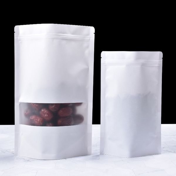 Kraft Paper Zip Lock Stand Up Bag for Gift Candies Dessert Dried Tea Fruit
