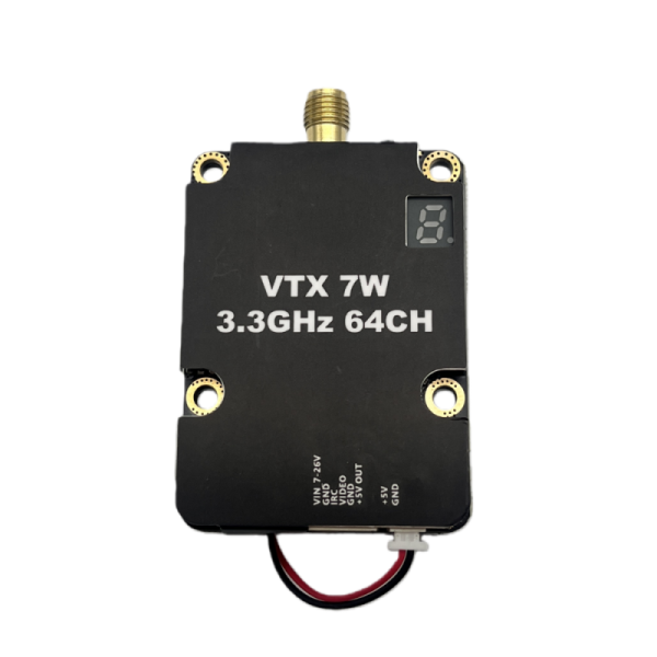 3.3G 7W ALV3307AC Video Transmitter Ultra Long Range VTX 64CH Power Switchable