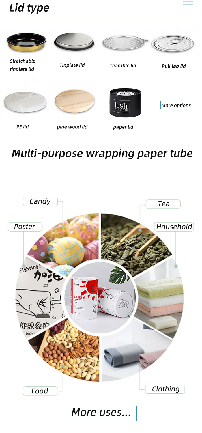 Environmental Protection Kraft Paper Candle Tube Multiple Function Easy Opening