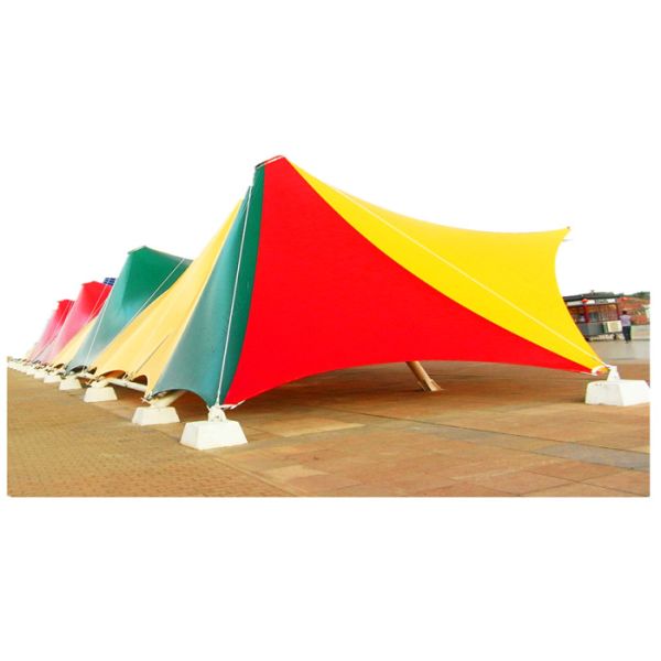 структура мембраны ПВК огнестойкости 1.5мм, ткань ПВК голубого цвета растяжимая