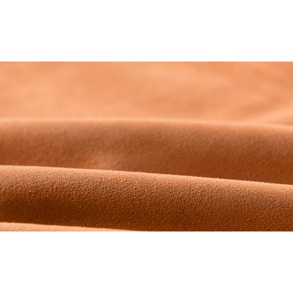 Camel Belted Knee Length Ladies Dress Skirt Suede Belted Bow Tie Whole Flare