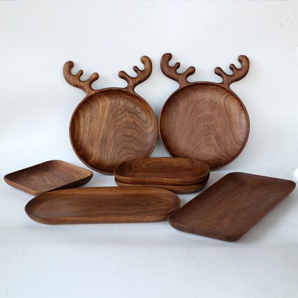 Musowood Oak Small Wooden Serving Tray For Snack Display