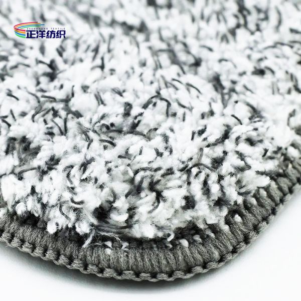 12x33cm Wet Floor Cleaning Mop Grey Cloth 3 Pockets Hand Wash Free Mop Refill Pad