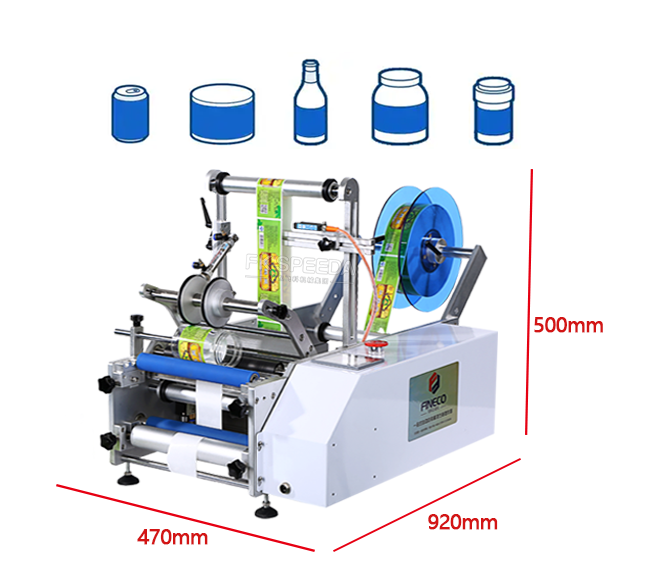 Полуавтоматический круглый бутылочный маркировочный аппарат для обертывания вокруг маркировки банки с медным джемом