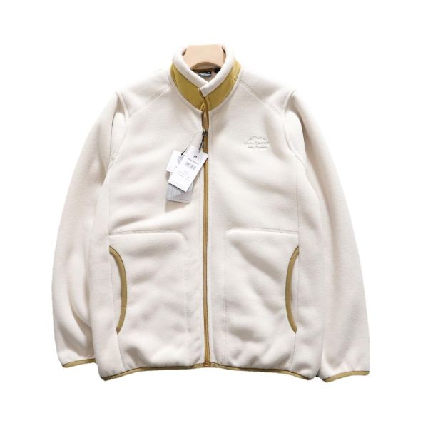 Embroidered polar fleece Unisex thickened warm stand collar men's jacket coat knitted
