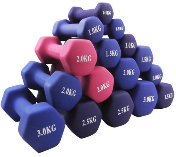 Wholesale  Gym Fitness Equipment Free Colorful Weight Vinyl Coated Hex Dumbbell