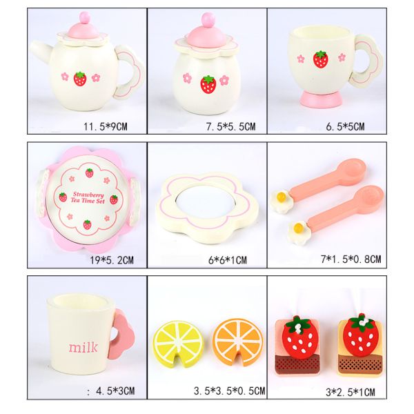 Lemon Simulation Kitchen Wooden Set Creative White Afternoon Tea