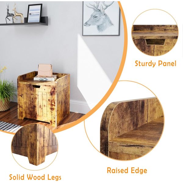 Wooden Entryway Storage Bin for Living Room Customized Logo Acceptable Toy Storage Box