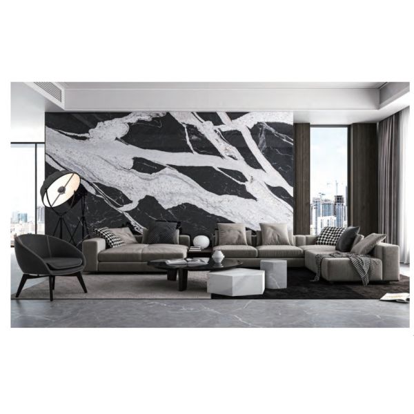 Плитка плиты мрамора цвета Versace старшая черная для крытый вымощать стены пола