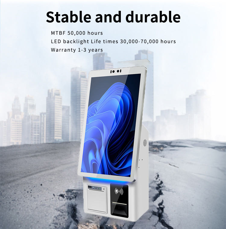 Win7 Multi Installation Capacitive Touch Self Ordering Kiosk с QR-сканером и принтером билетов